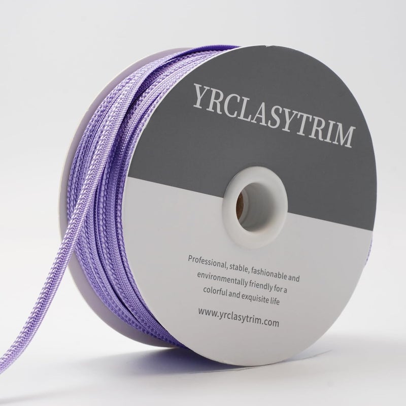 YRCLASYTRIM 0.35inch,(55Yards) Sewing Piping Trim,Shining Polyesterter Cord Trim,for Sewing Clothing,Hometextile, Decoration DIY Crafts Edge Piping Embellishments,30Colour (Dahlia Purple) - Image 3